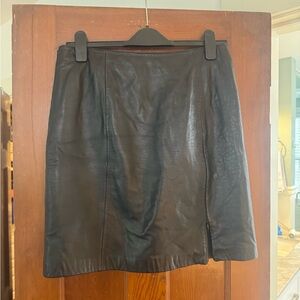 Siena Studio Black Leather Mini Skirt